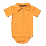 Summer Baby Boy Girl Rompers Turn-down Collar Infant Newborn Cotton Clothes Jumpsuit For 0-2Y Toddlers Bebe Outfits