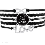 Infinity Love Support the Black All Black Lives Matter I can't Breathe Not One More Heart Leather Mens Bracelets for Women