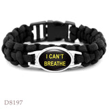 Infinity Love Support the Black All Black Lives Matter I can't Breathe Not One More Heart Leather Mens Bracelets for Women
