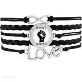 Infinity Love Support the Black All Black Lives Matter I can't Breathe Not One More Heart Leather Mens Bracelets for Women