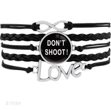 Infinity Love Support the Black All Black Lives Matter I can't Breathe Not One More Heart Leather Mens Bracelets for Women