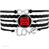 Infinity Love Support the Black All Black Lives Matter I can't Breathe Not One More Heart Leather Mens Bracelets for Women