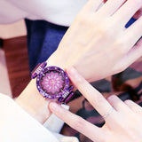 2020 Women Set Watches Luxury Magnetic Watches Women Rose Gold Fashion Ladies Geometric Surface Quartz Clock Relogio Feminino