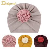 New Flower Baby Hat for Girls Princess Velvet Baby Beanie Elastic Toddler Baby Turban Hats Infant Girl Cap 20 Colors