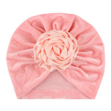 New Flower Baby Hat for Girls Princess Velvet Baby Beanie Elastic Toddler Baby Turban Hats Infant Girl Cap 20 Colors
