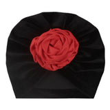 New Flower Baby Hat for Girls Princess Velvet Baby Beanie Elastic Toddler Baby Turban Hats Infant Girl Cap 20 Colors