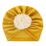 New Flower Baby Hat for Girls Princess Velvet Baby Beanie Elastic Toddler Baby Turban Hats Infant Girl Cap 20 Colors