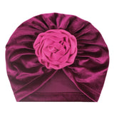 New Flower Baby Hat for Girls Princess Velvet Baby Beanie Elastic Toddler Baby Turban Hats Infant Girl Cap 20 Colors