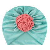 New Flower Baby Hat for Girls Princess Velvet Baby Beanie Elastic Toddler Baby Turban Hats Infant Girl Cap 20 Colors
