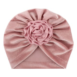 New Flower Baby Hat for Girls Princess Velvet Baby Beanie Elastic Toddler Baby Turban Hats Infant Girl Cap 20 Colors