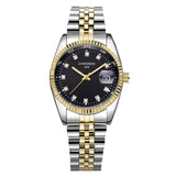 Couple Watch Diamond Women's Watch Luxury Gold LadyLover Stainless Steel Quartz Waterproof Wristwatches for Men Analog Auto Date