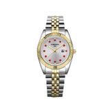 Couple Watch Diamond Women's Watch Luxury Gold LadyLover Stainless Steel Quartz Waterproof Wristwatches for Men Analog Auto Date