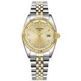 Couple Watch Diamond Women's Watch Luxury Gold LadyLover Stainless Steel Quartz Waterproof Wristwatches for Men Analog Auto Date