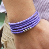 XQNI brand black retro Wrap Long leather bracelet men bangles fashion sproty Chain link male charm bracelet with 5 laps