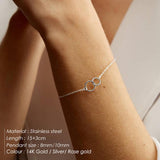 eManco Not Darken 316L Stainless Steel Bracelets for women Adjustable Chain Charm Bracelets women Minimalist Bracelet Jewellery