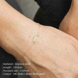 eManco Not Darken 316L Stainless Steel Bracelets for women Adjustable Chain Charm Bracelets women Minimalist Bracelet Jewellery