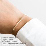 eManco Not Darken 316L Stainless Steel Bracelets for women Adjustable Chain Charm Bracelets women Minimalist Bracelet Jewellery