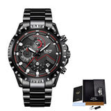 LIGE Top Brand Luxury Mens Fashion Watch Men Sport Waterproof Quartz Watches Men All Steel Army Military Watch Relogio Masculino