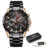 LIGE Top Brand Luxury Mens Fashion Watch Men Sport Waterproof Quartz Watches Men All Steel Army Military Watch Relogio Masculino