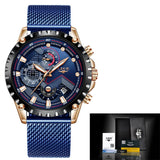 LIGE Top Brand Luxury Mens Fashion Watch Men Sport Waterproof Quartz Watches Men All Steel Army Military Watch Relogio Masculino