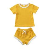 2Pcs Fashion New Summer Newborn Baby Girls Boys Clothes Cotton Casual Short Sleeve Tops T-shirt+Shorts Toddler Infant Outfit Set