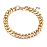 Vnox Mens Simple 3-11mm Stainless Steel Curb Cuban Link Chain Bracelets for Women Unisex Wrist Jewelry Gifts