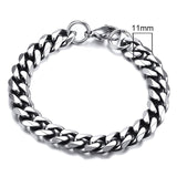 Vnox Mens Simple 3-11mm Stainless Steel Curb Cuban Link Chain Bracelets for Women Unisex Wrist Jewelry Gifts