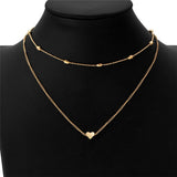 Simple Fashion Female Clavicle Pendant Peach Heart Multi-Layer Clavicle Neck Chain Necklace Heart-Shaped Pendant