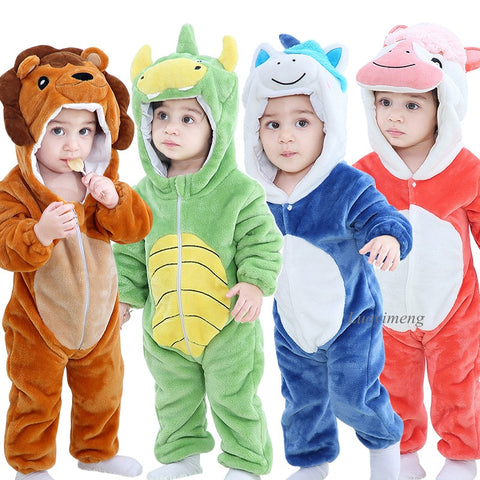Baby Rompers Winter Kigurumi Lion Costume For Girls Boys Toddler Animal Jumpsuit Infant Clothes Pyjamas Kids Overalls ropa bebes