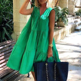 Casual Loose Plus Size Women Dress Retro Petal Short Sleeve A-Line Dress Summer Elegant O-Neck Daisy Print Party Dress Vestidos