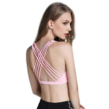 Fitness Sports Bra for Women Push Up Solid Cross Back Yoga Running Gym Training Workout Femme Padded Underwear Crop Tops Female