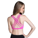 Fitness Sports Bra for Women Push Up Solid Cross Back Yoga Running Gym Training Workout Femme Padded Underwear Crop Tops Female