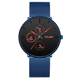 Fashion Mens Business Black Watches Luxury Stainless Steel Ultra Thin Mesh Belt Quartz Men Wrist Watch Casual Classic Male Watch