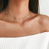 Women Gold Color Chain Star Choker Necklace Collana Kolye Bijoux Collares Mujer gargantilha Collier Femme