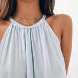 Women Gold Color Chain Star Choker Necklace Collana Kolye Bijoux Collares Mujer gargantilha Collier Femme