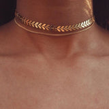 Women Gold Color Chain Star Choker Necklace Collana Kolye Bijoux Collares Mujer gargantilha Collier Femme