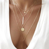 Women Gold Color Chain Star Choker Necklace Collana Kolye Bijoux Collares Mujer gargantilha Collier Femme