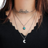 Women Gold Color Chain Star Choker Necklace Collana Kolye Bijoux Collares Mujer gargantilha Collier Femme