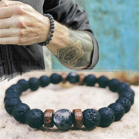 Men Bracelet Natural Moonstone Bead Tibetan Buddha Bracelet chakra Lava Stone Diffuser Bracelets Men Jewelry gift Drop Shipping