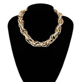 High Quality Punk Lock Choker Necklace Pendant Women Collar Statement Brand Gold Color Chunky Thick Chain Necklace Steampunk Men
