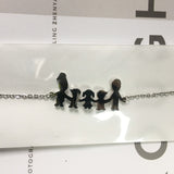 Cute Stainless Steel Mom Dad Kids Family Bracelets Women Gold Adjustable Figure Bracelets Girls Jewelry