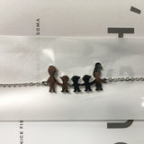 Cute Stainless Steel Mom Dad Kids Family Bracelets Women Gold Adjustable Figure Bracelets Girls Jewelry
