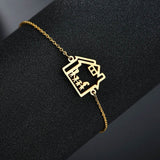 Cute Stainless Steel Mom Dad Kids Family Bracelets Women Gold Adjustable Figure Bracelets Girls Jewelry