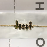 Cute Stainless Steel Mom Dad Kids Family Bracelets Women Gold Adjustable Figure Bracelets Girls Jewelry