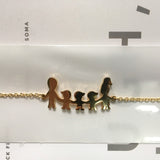 Cute Stainless Steel Mom Dad Kids Family Bracelets Women Gold Adjustable Figure Bracelets Girls Jewelry