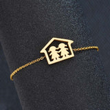 Cute Stainless Steel Mom Dad Kids Family Bracelets Women Gold Adjustable Figure Bracelets Girls Jewelry