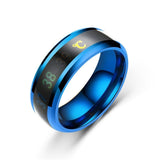 Temperature Ring Titanium Steel Mood Emotion Feeling Intelligent Temperature Sensitive Rings for Women Men Waterproof Jewelry