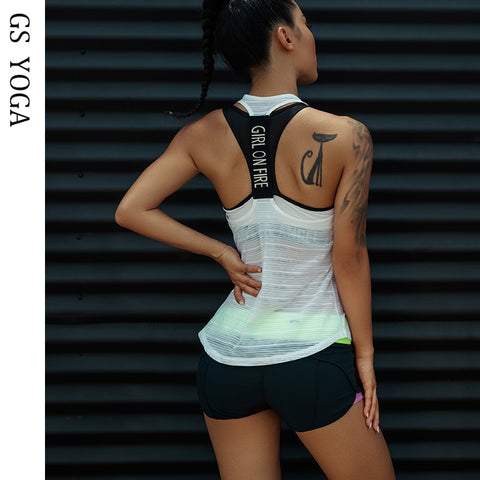 Women Sport tank Tops For Gym Vest Top Fitness Sleeveless T Shirt Sports Wear Yoga tank top Clothes Gym Vest Running workout
