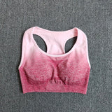 Ombre Yoga Set Sports Bra and Leggings Women Gym Set Clothes Seamless Workout Fitness Sportswear Fitness Sports Suit Sportswear