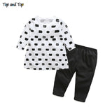 Top and Top Fashion Cute Infant Newborn Baby Girl Clothes Hooded Sweatshirt Striped Pants 2pcs Outfit Cotton Baby Tracksuit Set